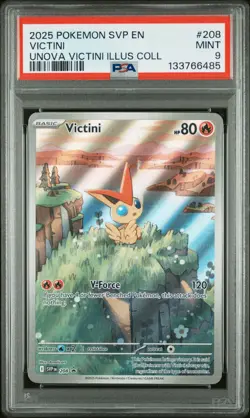 2025 POKEMON SVP PROMO UNOVA VICTINI ILLUSTRATION COLLECTION #208 VICTINI PSA 9 - Image 1