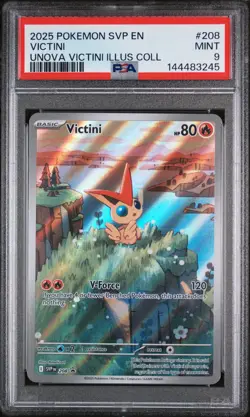2025 POKEMON SVP EN-SV BLACK STAR PROMO #208 VICTINI PSA 9 - Image 1