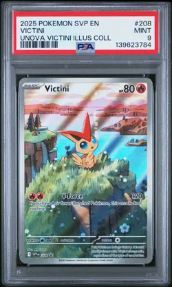 2025 POKEMON SVP EN-SV BLACK STAR PROMO #208 VICTINI PSA 9 - Image 1