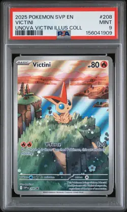 2025 POKEMON SVP EN-SV BLACK STAR PROMO #208 VICTINI PSA 9 - Image 1