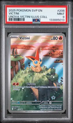 2025 POKEMON SVP EN-SV BLACK STAR PROMO #208 VICTINI PSA 9 - Image 1