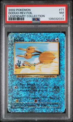 2002 POKEMON LEGENDARY COLLECTION #71 DODUO-REVERSE FOIL PSA 7 - Image 1