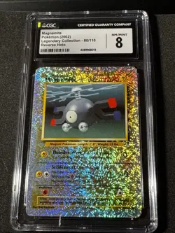 2002 Pokemon Legendary Collection #80 Magnemite Reverse Holo Foil Cgc 8 - Image 1