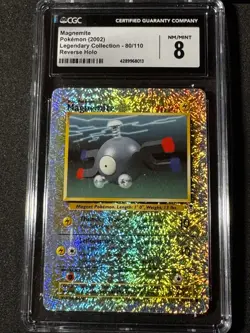 2002 Pokemon Legendary Collection #80 Magnemite Reverse Holo Foil Cgc 8 - Image 2