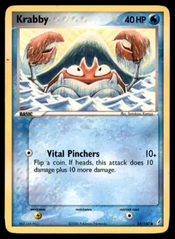 Krabby 54 100 C Crystal Guardians Pokemon MP - Image 1