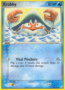 Krabby 54 100 C Crystal Guardians Pokemon MP - Image 4