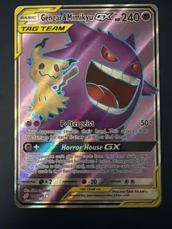 Gengar & Mimikyu GX 164/181 - Full Art Team Up - Pokemon - Tag Team 2019 - Image 1