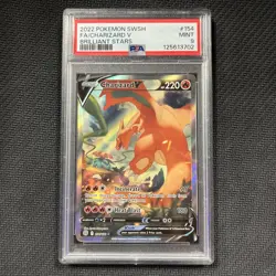 The Pokemon Company Brilliant Stars Charizard V 154/172 English Holo PSA 9 - Image 1