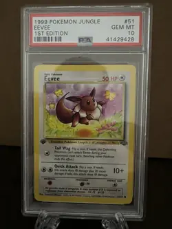 1999 Pokemon Jungle 1st Edition #51 Eevee PSA 10 GEM MINT - Image 1
