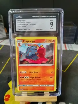 ERROR MISCUT O/C CGC 9 MINT Pokemon TCG Vivid Voltage Magcargo 028/185 - Image 1