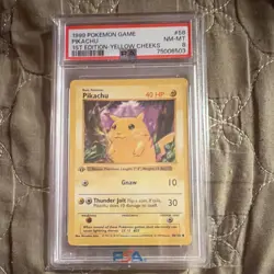 The Pokemon Company 1999 Base Set Shadowless Pikachu 058/102 1st Ed PSA 8 - Image 1