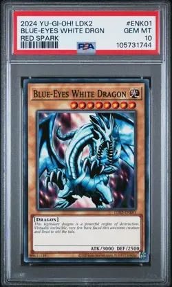 2024 YU-GI-OH! LEGEND DECKS II RED SPARK #ENK01 BLUE-EYES WHITE DRAGON PSA 10 - Image 1