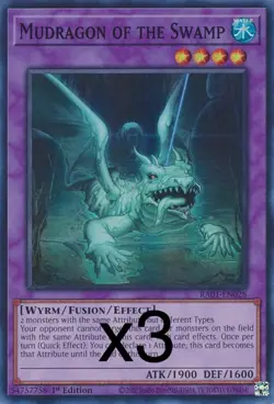 3X Yugioh Mudragon of the Swamp RA01-EN028 Super Rare 1st Edition NM - Image 1