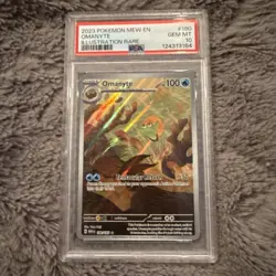 Pokemon 2023 Omanyte 180/165 Full Art IR Scarlet & Violet 151 GEM MINT PSA 10 - Image 1