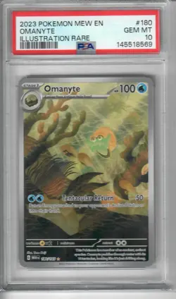 PSA 10 Omanyte #180 151 Pokemon 2023 GEM MINT - Image 1