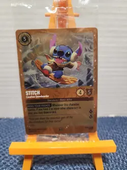 Disney Lorcana Stitch Carefree Snowboarder Glimmer Foil Winterspell Promo - Image 1