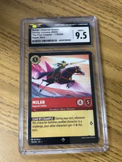 Disney Lorcana Mulan "Imperial Soldier" 118/204 Super Rare CGC 9.5 Mint + 1st - Image 1
