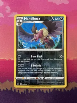 Pokemon Card Mandibuzz Rebel Clash Reverse Holo Rare 120/192 Near Mint - Image 1