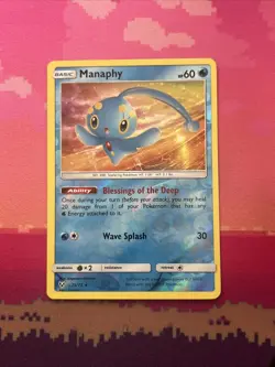Pokemon Card Manaphy Shining Legends Reverse Holo Rare 25/73 Near Mint - Image 1