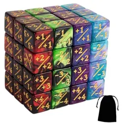 48 PCS Magic The Gathering MTG Counter Dice Marble Bulk Red&green, Purple&blue - Image 1