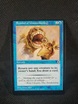 Symbol of Unsummoning Portal NM ERROR WAY OFF CENTER Magic The Gathering MTG - Image 1