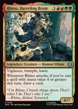1x Rhino, Barreling Brute - Foil NM Eng MTG - Marvel's Spider-Man - Image 1