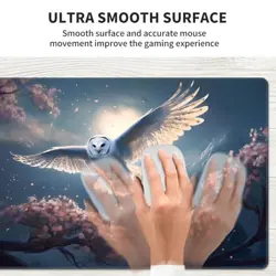 Playmat for MTG Magic Size 24x14 Inch playmat without zones White Owl Flying - Image 5