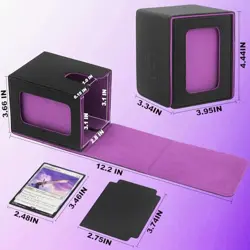 RADWIMPS Card Deck Box For MTG Commander Deck, Fits 100+ Cards, Black&Purple - Image 3