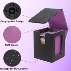 RADWIMPS Card Deck Box For MTG Commander Deck, Fits 100+ Cards, Black&Purple - Image 4