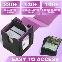 RADWIMPS Card Deck Box For MTG Commander Deck, Fits 100+ Cards, Black&Purple - Image 5