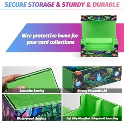 Card Storage Box for MTG, Trading Card Deck Box Holds 1800+ with 6 A1-GREEN - Image 5