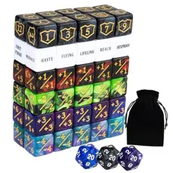 63 PCS Abilities Keyword Magic Counter Dice MTG Counters Dice Set Life Buff - Image 1