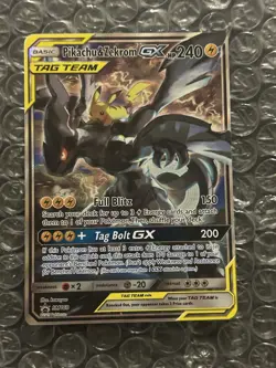 Pokemon Pikachu Zekrom GX SM168 Alt Art Tag Team Black Star Promo NEAR MINT - Image 1