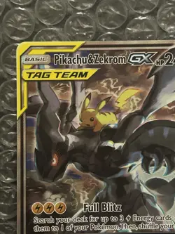 Pokemon Pikachu Zekrom GX SM168 Alt Art Tag Team Black Star Promo NEAR MINT - Image 2