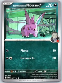 Team Rocket's Nidoran M 117/182 Near Mint SV10: Destined Rivals Pokemon Shipnow - Image 1