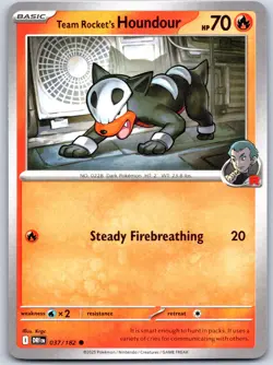 Team Rocket's Houndour 037/182 Near Mint SV10: Destined Rivals Pokemon Shipnow - Image 1