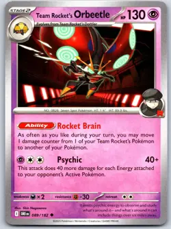 Team Rocket's Orbeetle 089/182 Near Mint SV10: Destined Rivals Pokemon Shipnow - Image 1