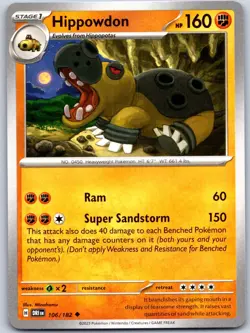 Hippowdon 106/182 Near Mint SV10: Destined Rivals Pokemon Shipnow - Image 1