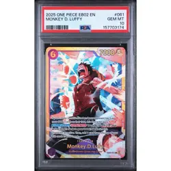 2025 ONE PIECE EB02 EN MONKEY D. LUFFY#061 GM MINT 10 - Image 1