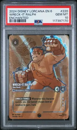 Disney Lorcana - Wreck-It Ralph - Ham Hands Enchanted - Azurite Sea - PSA 10 - Image 3