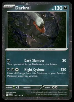 Darkrai (Cosmos Holo) 136/197 Miscellaneous Cards & Products Pokemon Holo NM - Image 1