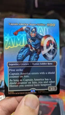Captain America Super Soldier FOIL NM #352 Marvel Borderless Comic Card MTG - Image 1