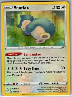 Snorlax 131/185 Holo SWSH04: Vivid Voltage - Pokemon Card - NM - Image 1