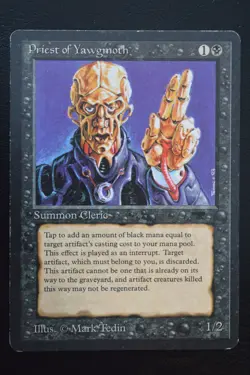 Magic The Gathering MTG PRIEST OF YAWGMOTH Antiquities MP Moderately Played - Image 1