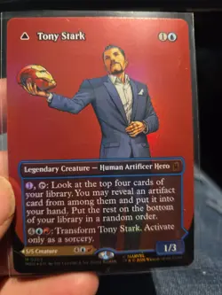 1x MTG Marvel Super Heroes Tony Stark Borderless 0363 Non-Foil NM x1 - Image 1