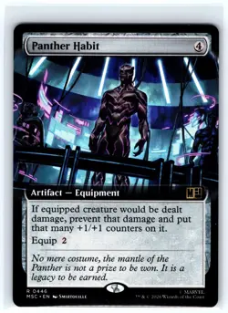 Panther Habit (Extended Art) 446 Commander: Marvel Super Heroes MTG NM - Image 1