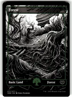 1x Forest (277/277) - FULL ART ETERNAL NIGHT MTG Innistrad: Midnight Hunt NM Mag - Image 1