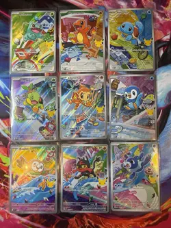 Pokemon TCG First Partner Illustration Collection Kanto Series 1 Full Set of 9 - Image 1