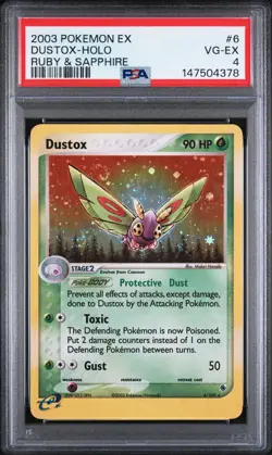 Dustox [Reverse Holo] - Pokemon Ruby & Sapphire #6 PSA 4.0 - Image 1
