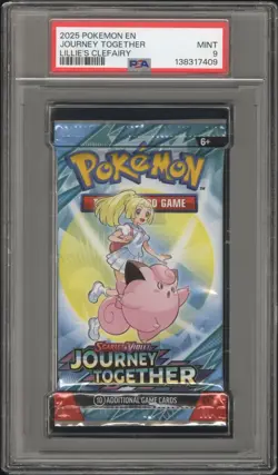 2025 Pokemon S&V Journey Together Lillie's Clefairy Booster Pack Art PSA 9 Mint - Image 1